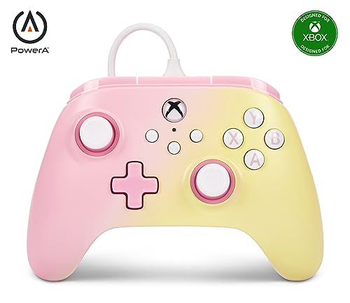 Kabelgebundener Controller PowerA Advantage für Xbox Series X|S - Rosa Limonade, Gamepad, kabelgebundener Videospiel-Controller, Gaming-Controller, Xbox Series X|S von PowerA