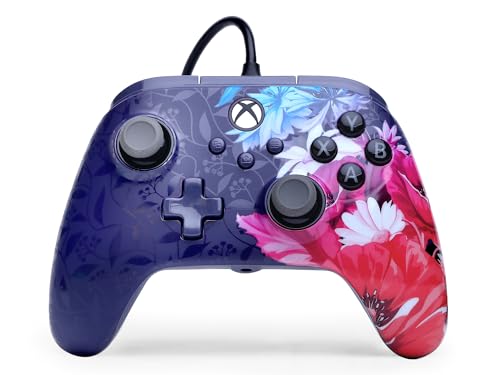 Kabelgebundener PowerA-Advantage-Plus-Controller für Xbox Series X|S - Nachtblüte, offiziell lizenziert, höhenverstellbare Daumensticks, Halleffekt-Daumensticks, belegbare Tasten von PowerA