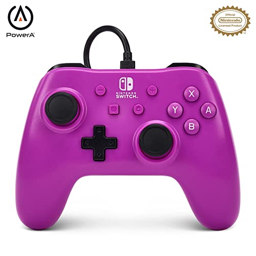 Kabelgebundener PowerA-Controller für Nintendo Switch - Grape Purple, Gamepad, Spiele-Controller, kabelgebundener Controller, Offiziell Lizenziert von PowerA