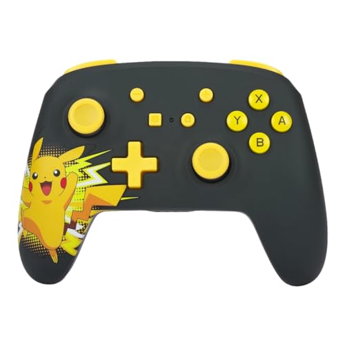 PowerA Kabelloser Controller für Nintendo Switch - Ekstatisches Pikachu, OLED-Modell, Lite, Gamepad, Bluetooth, Offiziell Lizenziert von PowerA