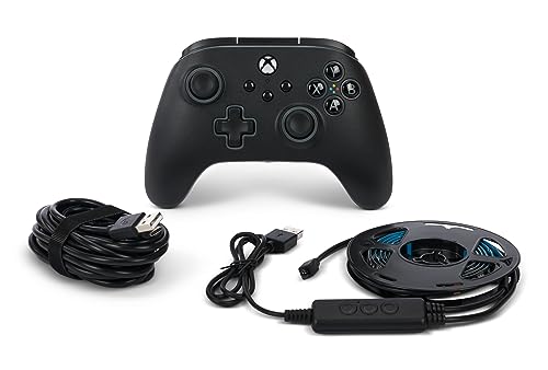 Kabelgebundener PowerA-Advantage-Controller für Xbox Series X|S mit Lumectra und RGB-LED-Streifen - Schwarz von PowerA