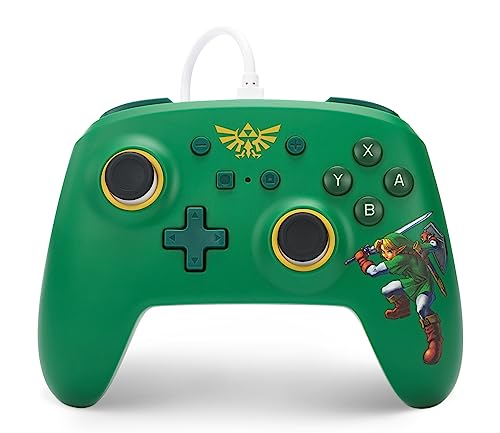 PowerA Kabelgebundener Controller für Nintendo Switch - Hyrule-Verteidiger, Gamepad, Spiele-Controller, kabelgebundener Controller, Offiziell Lizenziert von PowerA