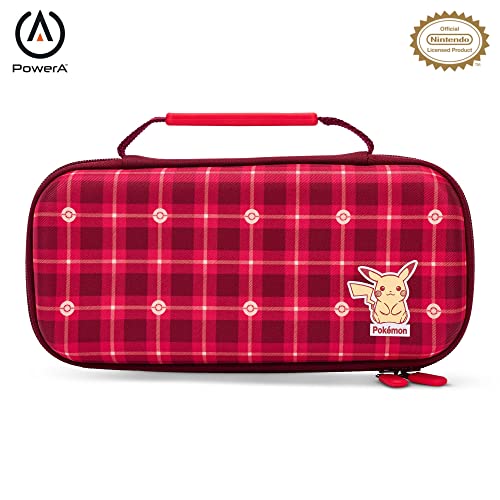 PowerA Schutzetui Nintendo Switch - OLED-Modell, Nintendo Switch und Nintendo Switch Lite - Pikachu Plaid - Rot von PowerA