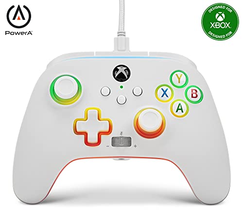 PowerA Verbesserter kabelgebundener Controller für Xbox Series X|S – Spectra Infinity – Weiß (Amazon Exclusive) von PowerA