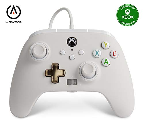 Verbesserter Kabelgebundener Controller von PowerA für Xbox Series X|S - Mist, Gamepad, Kabelgebundener Videospiel-Controller, Gaming-Controller, Geeignet für Xbox One, Offiziell lizensiert von PowerA