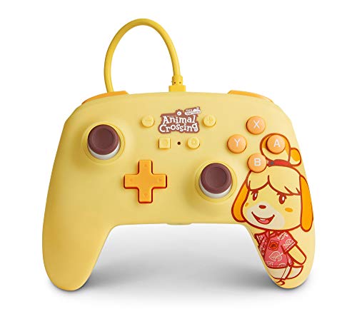 Verbesserter Kabelgebundener PowerA Controller für Nintendo Switch – Animal Crossing: Isabelle, Gamepad, Game-Controller, Kabelgebundener Controller, Offiziell Lizenziert von PowerA