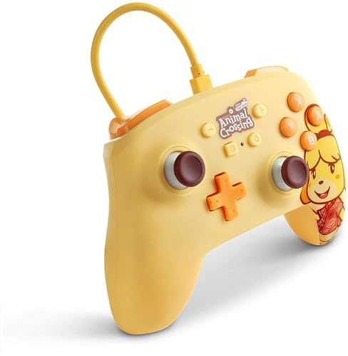 Verbesserter Kabelgebundener PowerA Controller für Nintendo Switch – Animal Crossing: Isabelle, Gamepad, Game-Controller, Kabelgebundener Controller, Offiziell Lizenziert von PowerA