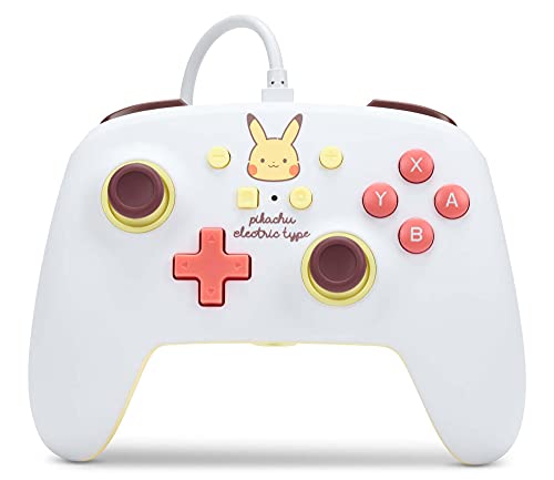 Verbesserter Kabelgebundener PowerA Controller für Nintendo Switch – Pikachu Electric Type, Gamepad, Game-Controller, Kabelgebundener Controller, Offiziell Lizenziert von PowerA