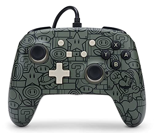 Verbesserter Kabelgebundener PowerA Controller für Nintendo Switch – Power-Up Mario, Gamepad, Game-Controller, Kabelgebundener Controller, Offiziell Lizenziert von PowerA