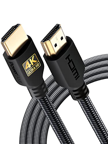PowerBear 4K HDMI Cable 3 m | High Speed, Braided Nylon & Gold Connectors, 4K @ 60Hz, Ultra HD, 2K, 1080P, ARC & CL3 Rated | for Laptop, Monitor, PS5, PS4, Xbox One, Fire TV, Apple TV & More von PowerBear