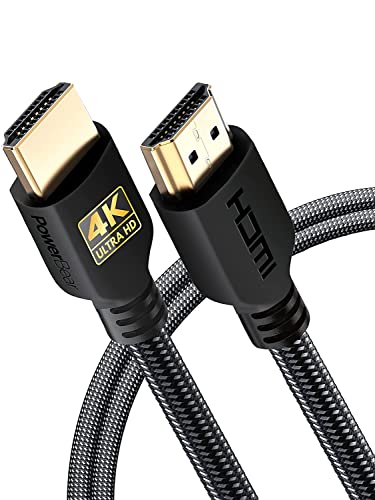 PowerBear Câble HDMI 4K de 2 m | Paquet de 2, Nylon tressé et connecteurs plaqués or, 4K @ 60Hz, Ultra HD, 2K, 1080P, compatibilité ARC & CL3 | pour ordinateur portable et bien plus encore von PowerBear