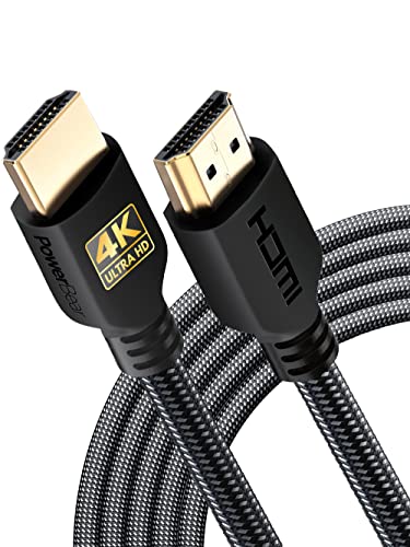 PowerBear 4K HDMI Kabel 5 m | 18Gbps Hochgeschwindigkeit HDMI Kabel, geflochtenes Nylon & Goldstecker, 4K @ 60Hz, Ultra HD, 2K, 1080P, ARC & CL3 zertifiziert | für Laptop, Monitor, PS5, PS4 & mehr von PowerBear