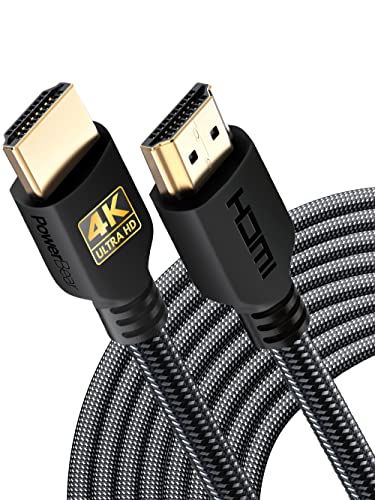 PowerBear 4K HDMI Kabel 9 m | 18Gbps Hochgeschwindigkeit HDMI Kabel, geflochtenes Nylon & Goldstecker, 4K @ 60Hz, Ultra HD, 2K, 1080P, ARC & CL3 Zertifiziert | für Laptop, Monitor, PS5, PS4 & mehr von PowerBear