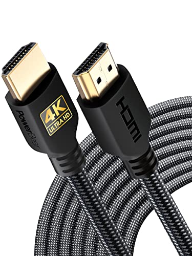 PowerBear 4K HDMI Kabel 9m | 18Gbps Hochgeschwindigkeit HDMI Kabel, geflochtenes Nylon & Goldstecker, 4K @ 60Hz, Ultra HD, 2K, 1080P, ARC & CL3 zertifiziert | für Laptop, Monitor, PS5, PS4 & mehr von PowerBear