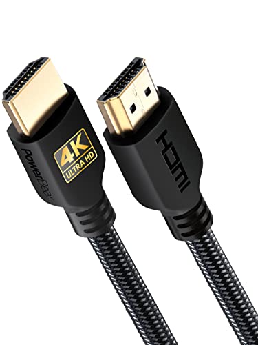 PowerBear Câble HDMI 4K de 0,3 m | Haute vitesse, en nylon tressé et connecteurs plaqués or, 4K @ 60Hz, Ultra HD, 2K, 1080P, compatibilité ARC & CL3 | pour ordinateur portable et bien plus encore von PowerBear