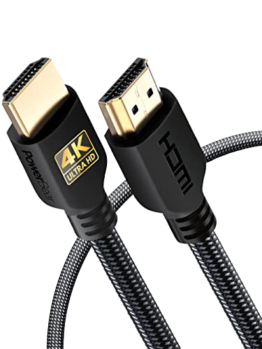 PowerBear Câble HDMI 4K de 1 m | Haute vitesse, en nylon tressé et connecteurs plaqués or, 4K @ 60Hz, Ultra HD, 2K, 1080P, compatibilité ARC & CL3 | pour ordinateur portable et bien plus encore von PowerBear