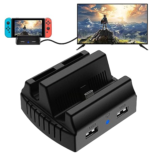 PowerLead Switch Dock - TV Dock für Nintendo Switch/Nintendo Switch OLED - 4K/1080P HDMI Tragbarer Reise-TV-Adapter mit Hochgeschwindigkeits-Ladestation und zusätzlichem USB 2.0 Anschluss von PowerLead