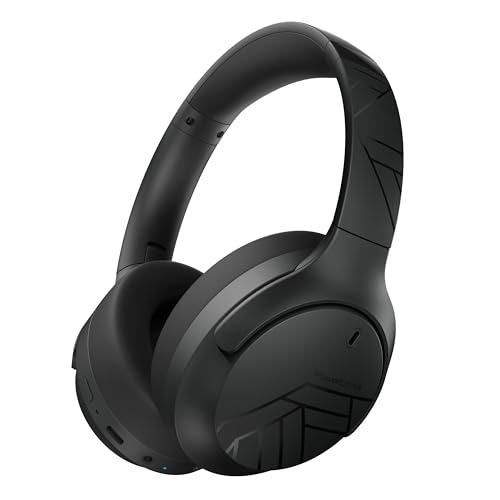 PowerLocus Bluetooth Kopfhörer Over Ear, 60 Std Spielzeit, Kopfhörer Kabellos mit 4 EQ-Modi, Hi-Fi Stereo Faltbare Kopfhörer mit Mikrofon für iPhone/Reisen/Android/Laptops (Schwarz) von PowerLocus