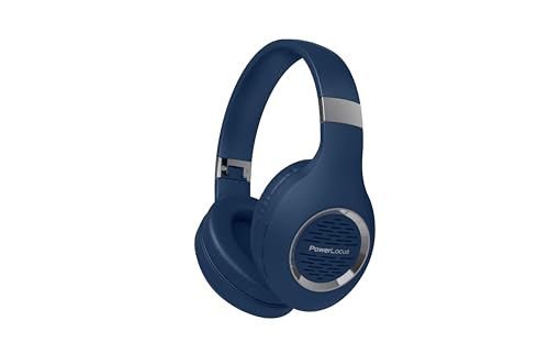 PowerLocus Bluetooth Kopfhörer Over Ear, Kabellose Kopfhörer Faltbarer mit Mikrofon, Hi-Fi-Stereo tiefer Bass,weicher Ohrenschützer kabelloses & kabelgebundenes Headset für Handy,Tablet,PC (Blau) von PowerLocus