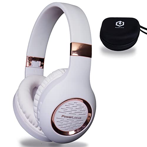PowerLocus Bluetooth Kopfhörer Over Ear, Kabellose Kopfhörer Faltbarer mit Mikrofon,Hi-Fi-Stereo tiefer Bass,weicher Ohrenschützer kabelloses & kabelgebundenes Headset für Handy,Tablet,PC-Rose Gold von PowerLocus