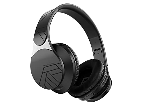 PowerLocus Bluetooth Kopfhörer Over Ear, Kabellose Kopfhörer mit Hi-Fi Stereo, Headphones mit Mikrofon, weiche Ohrpolster, Micro SD/TF, Kopfhörer Faltbarer für iPhone/iPad/Android/Laptop (Schwarz) von PowerLocus