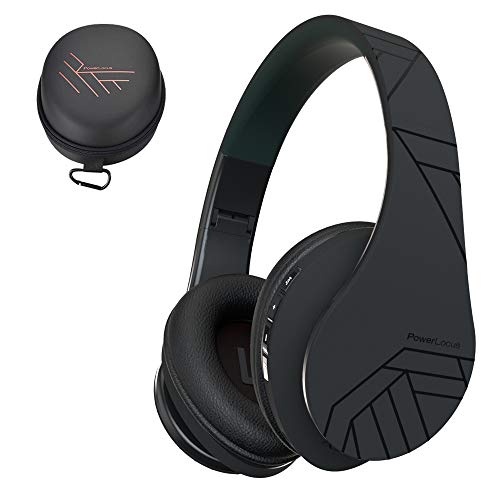 PowerLocus Bluetooth Over-Ear Kopfhörer, Kabellos Stereo Faltbare Kopfhörer Kabellose und Kabel-Kopfhörer mit Integriertem Mikrofon, Micro SD/TF, FM für Handys/iPad/Laptops & PC (Schwarz) von PowerLocus