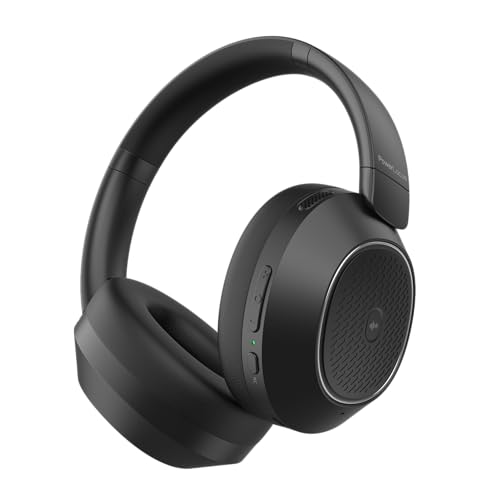 PowerLocus Hybrid Active Noise Cancelling Kopfhörer, 60 Std. Spielzeit Kopfhörer Kabellos, Transparenzmodus Hi-Fi Stereo Wireless Headphones mit Bass-Taste, Faltbares, Mikrofon für Reisen, Handy, PC von PowerLocus