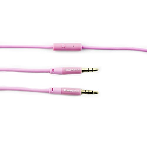 PowerLocus Klinkenkabel 3,5mm Audio Kabel - Aux Kabel 3.5mm Mit Mikrofon für Kopfhörer, Audio Kabel für Handys, PC, TV, Xbox, PS4 und Mehr (Rosa) von PowerLocus
