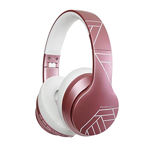 PowerLocus P6 Bluetooth Kopfhörer Over Ear, Over Ear Kopfhörer Kabellos mit Super Bass, 40Std. Spielzeit,Mikrofon,Voice Assistant, Passiv Noise Cancelling für iPhone,Samsung,iPad,PC,Laptop,TV von PowerLocus