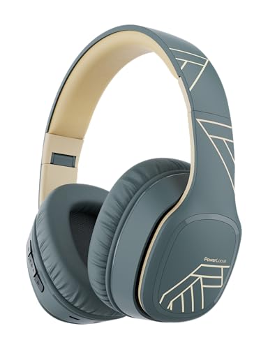 PowerLocus P7 Bluetooth Kopfhörer Over Ear, Faltbare Headphones, Kabellose Kopfhörer mit Bass-Modi, Hi-Fi Stereo mit Freisprechfunktion, USB-C Aufladen und Lang Akkulaufzeit für iPhone/PC/TV von PowerLocus