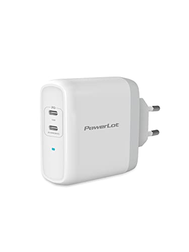 PowerLot 60W USB C Ladegerät, GaN 2-Port USB C Netzteil PD 3.0, Laptop Schnellladegerät für MacBook Pro, Lenovo, Surface, Dell, Chromebook, HP, Laptop, iPad, iPhone 14, DJI Mini 3 Pro, Steam Deck usw von PowerLot
