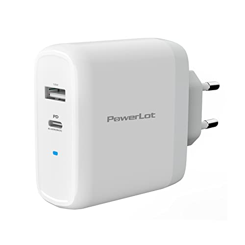 PowerLot 60W USB C Ladegerät mit GaN Tech PD 3.0 Netzteil, Schnellladegerät Kompatibel mit MacBook Pro, Lenovo, Surface, Dell XPS, Chromebook, HP, Laptop, iPad, iPhone 14 Pro Max, DJI Mini 3 Pro usw von PowerLot