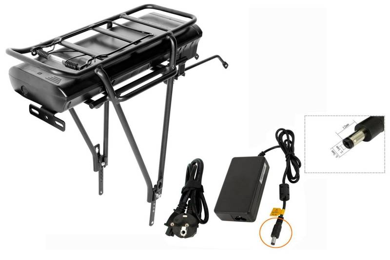 PowerSmart KL36S92B LEB36HS92B E-Bike Akku für Motorhub, Move, PfauTec, Pfau-Tec, Porta mit Ladegerät und Batteriehalterung Fahrrad Gepäckträger, 20Zoll Lithium-ion (Li-ion) 14000 mAh (36 V) von PowerSmart