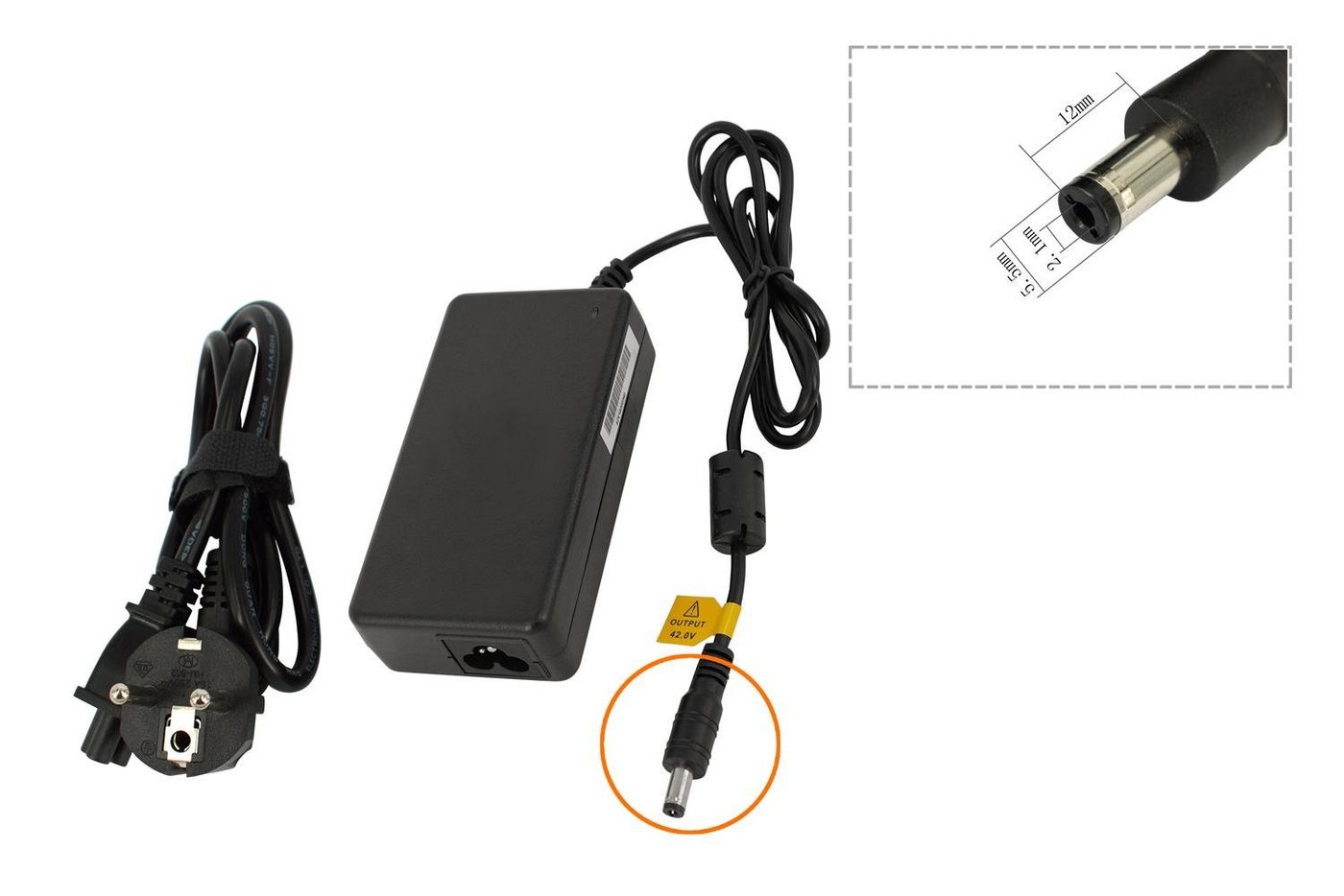 PowerSmart LEB36HS92B Batterie-Ladegerät (36V 1,35A für Elektrofahrrad smartEC Camp Mini) von PowerSmart