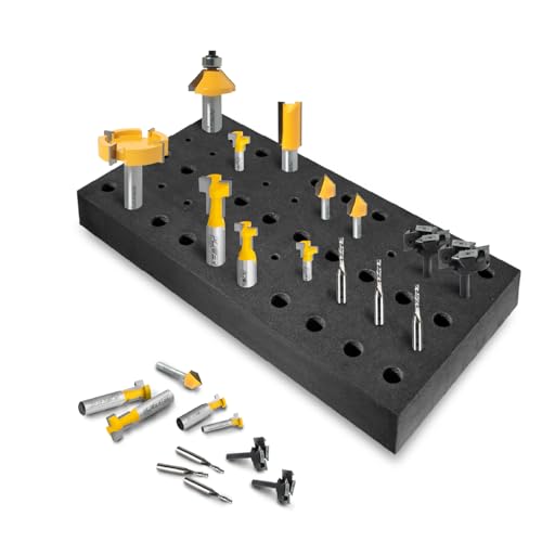 POWERTEC 71217 Oberfräsen-Bitwanne für 50 Bits von POWERTEC