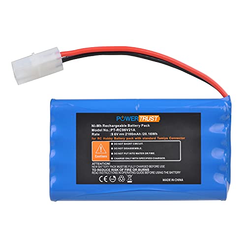 PowerTrust 2100mAh 9.6V NI-MH Akku für RC LKW, RC Auto, Flugzeug von PowerTrust