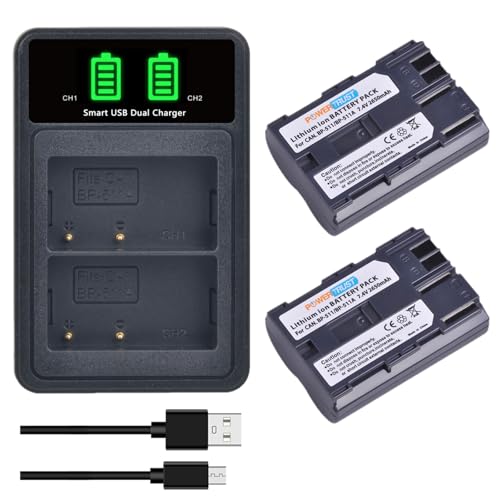 PowerTrust 2Pcs BP-511 BP-511A BP-512 Akku and Charger für Canon EOS 40D, 30D, 5D, 20D, 300D, D60, 10D, PowerShot Pro1, G6, G5, G3, G2, G1, Pro90 is von PowerTrust