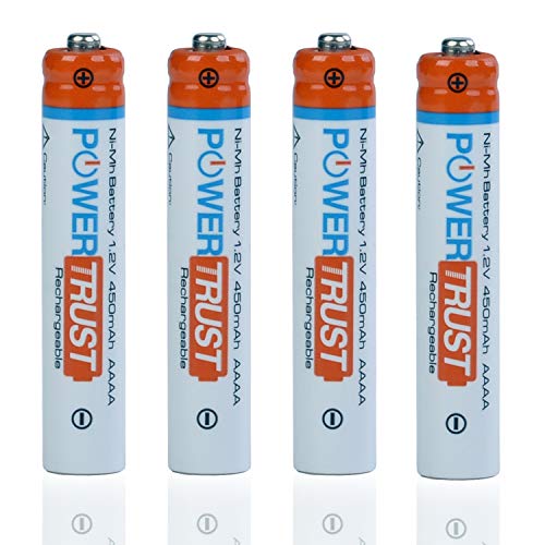 PowerTrust AAAA Batterie für Surface Pen, wiederaufladbare AAAA Batterie für aktive Stylus LED-Taschenlampe und mehr Geräte (4) von PowerTrust