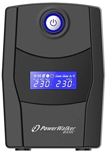 PowerWalker Basic VI 800 STL F UPS 800VA/480W, 10121079 (UPS 800VA/480W Line Interactive, HID Driver), blau von PowerWalker