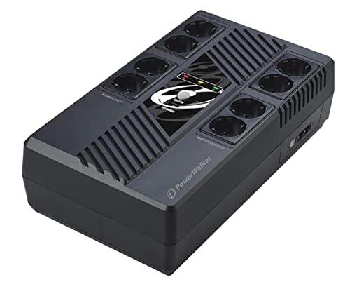 PowerWalker VI 1000 MS FR UPS 1000VA/600W Line Interactive, HID Driver, W126209923 (Line Interactive, HID Driver, Multi Socket Design, USB Charger Port, Schwarz, Kompakt) von PowerWalker