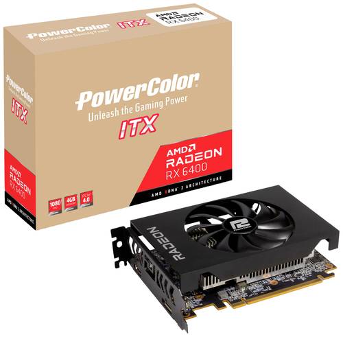 Powercolor Grafikkarte AMD Radeon RX 6400 ITX 4GB GDDR6-RAM PCIe HDMI®, DisplayPort Low Profile von Powercolor