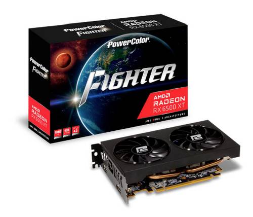 Powercolor Grafikkarte AMD Radeon RX 6500 XT Fighter 4GB GDDR6-SDRAM PCIe HDMI®, DisplayPort Übert von Powercolor