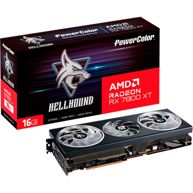 Radeon RX 7800 XT Hellhound 16GB OC, Grafikkarte von Powercolor