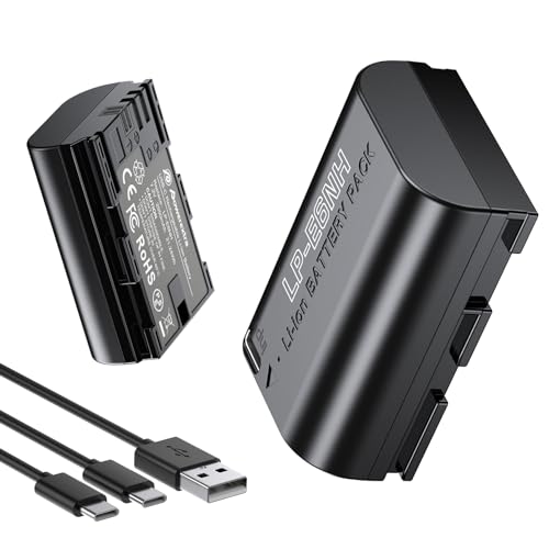 Powerextra 2 Stück Ersatzakku für Canon LP-E6NH (2950mAh) mit USB-C Ladebuchse kompatibel mit ausgewählte DSLR-Kameras, inklusive EOS R5, R6 und 5D Mark II III 6D 7D 60D 60Da 70D 80D von Powerextra