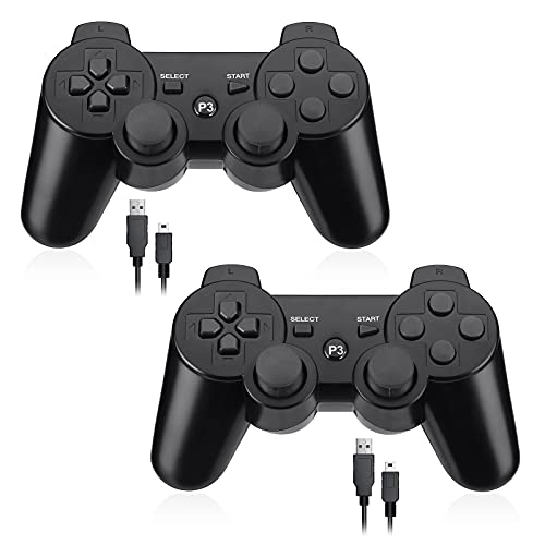 Powerextra PS-3 Controller 2er Pack Wireless Bluetooth PS-3 Hochleistungs Wireless-Double-Shock-Controller für Play-Station 3-Spielekonsole für Double-Shock-Game-Konsole mit Ladekabel Powerextra PS-3 Controller 2er Pack Wireless Bluetooth PS-3 Hochleistungs Wireless-Double-Shock-Controller für Play-Station 3-Spielekonsole für Double-Shock-Game-Konsole mit Ladekabel von Powerextra