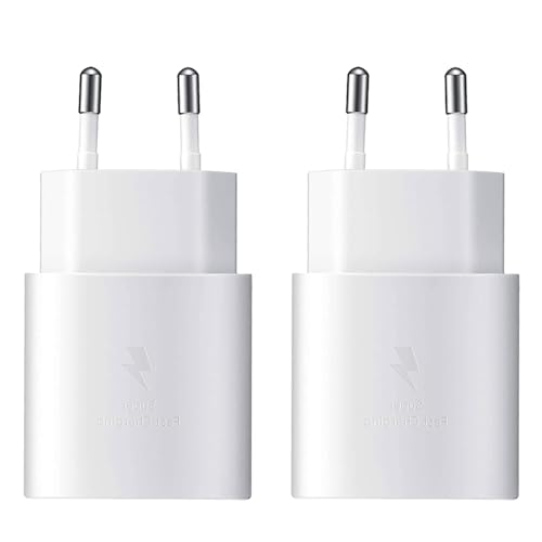 (2er Pack) 25W USB C Ladegerät für Samsung Galaxy A55 A54 A53 A52s A42 A35 A34 A33 A23 A15 A14 A13 A05s A04s S24 S23 S22 S21 S20 Ultra Plus FE, Z Fold 6/5, Z Flip5/6, USB C Schnellladegerät Netzteil von Powersky