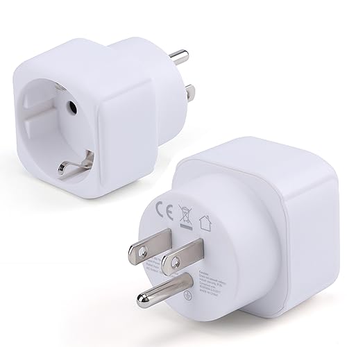 (2er Pack) Powersky Reiseadapter Adapter Amerika, EU auf US, Reisestecker Deutschland stecker, für USA Kanada Mexiko Thailand Jamaika Brasilien Wand Steckdosen Steckdosenadapter von Powersky