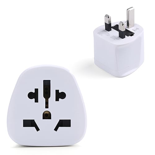 (2er Pack) Universal Adapter auf UK Stecker Schutzkontaktbuchsen （z. B. USA China Deutschland Schweiz Kanada Mexiko Thailand Jamaika Brasilien usw） Reisestecker Reiseadapter Steckdosenadapter von Powersky