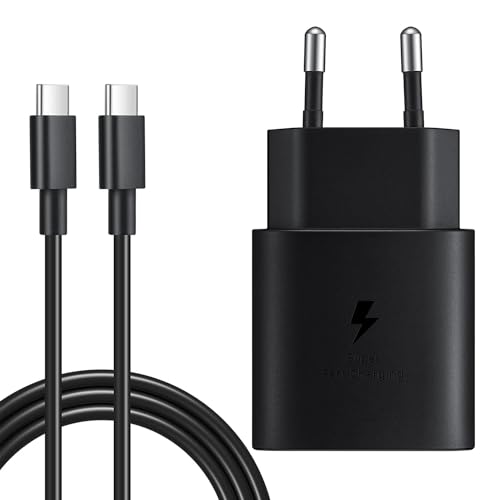 25W Ladegerät USB C Schnellladegerät mit Ladekabel 2m Für Samsung Galaxy S25/ S24/ S23/ S22/ S22/ S21/ S20 Plus Ultra FE, Z Fold 6/5, Z Flip5, A55 A54 A53 A52s A16 A15 A14, Netzteil USB C Adapter von Powersky
