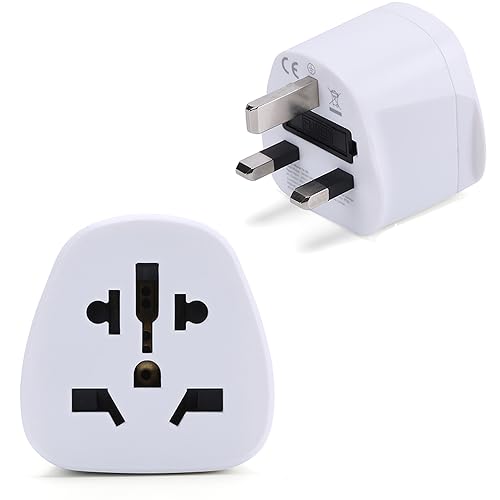 Powersky Universal Adapter auf UK Stecker Schutzkontaktbuchsen （z. B. USA China Deutschland Schweiz Kanada Mexiko Thailand Jamaika Brasilien usw） Reisestecker Reiseadapter Steckdosenadapter von Powersky